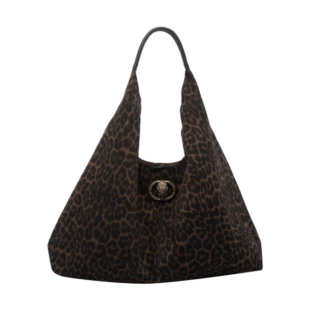 Kurt Geiger Women Large Suede Chelsea Slouch Hobo Bag With Leo Print